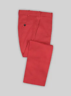 Scabal Red Cotton Stretch Pants