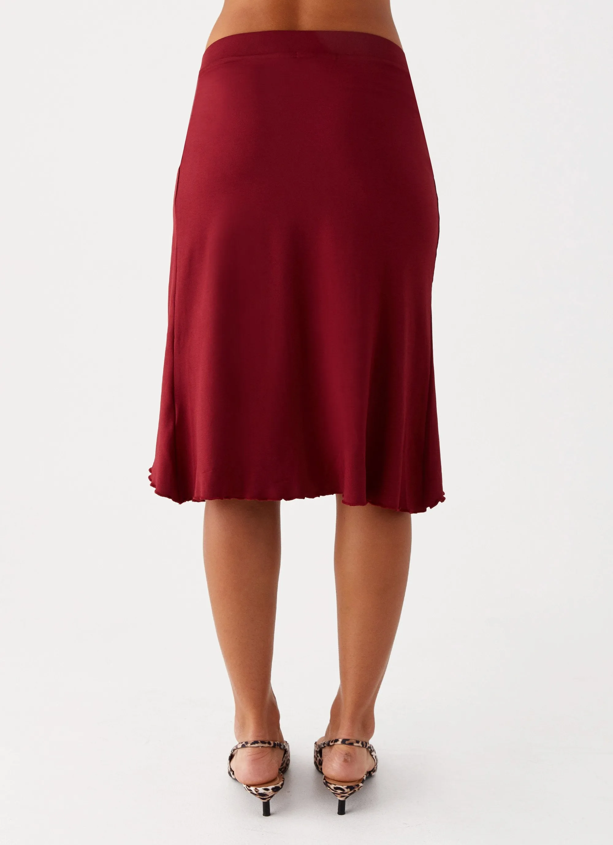 She's A Lady Midi Skirt - Red