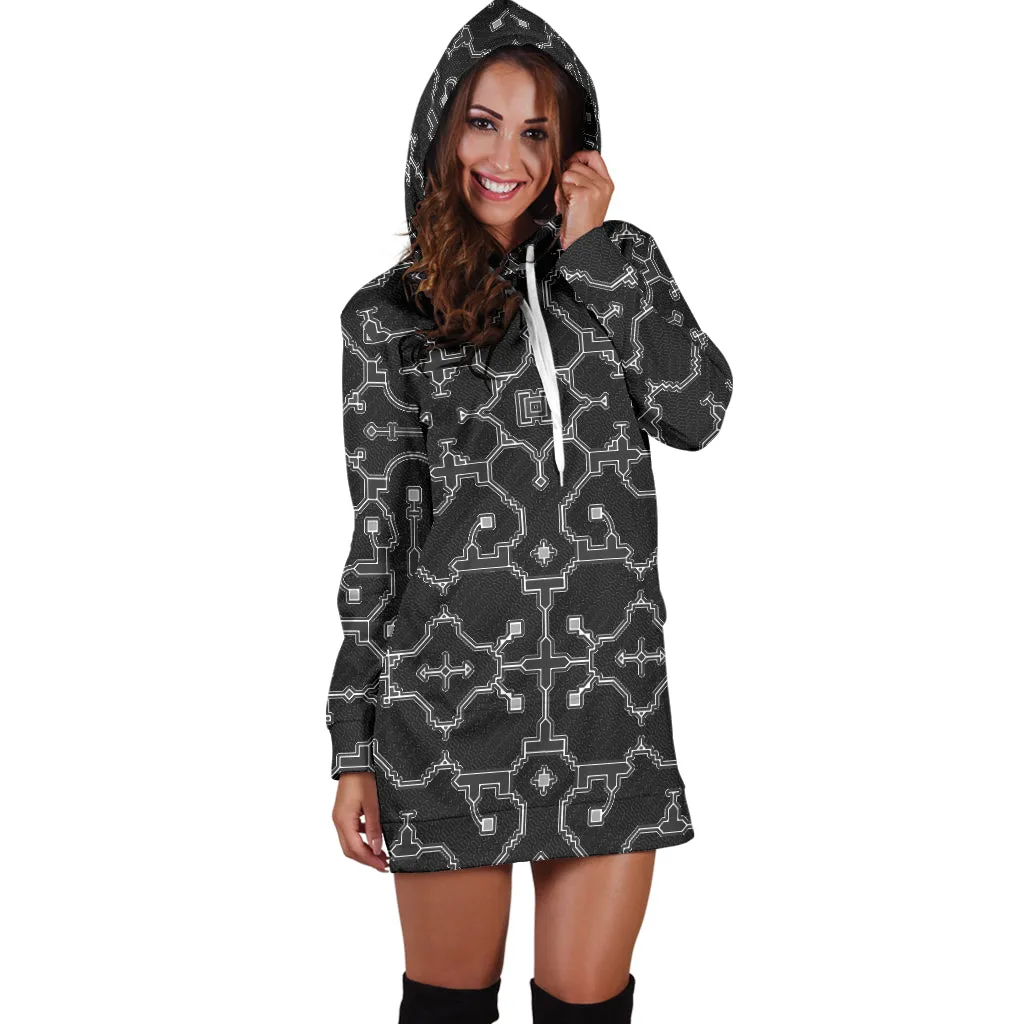 Shipibo Conibo - Black | Hoodie Dress | Mandalazed