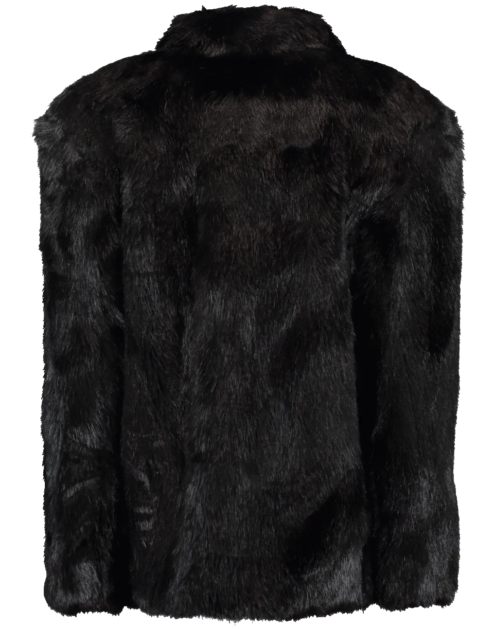 Single Breasted Faux Fur Jacket