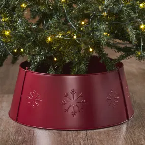 Snowflake Christmas Tree Collar Metal Burgundy 8x20x20