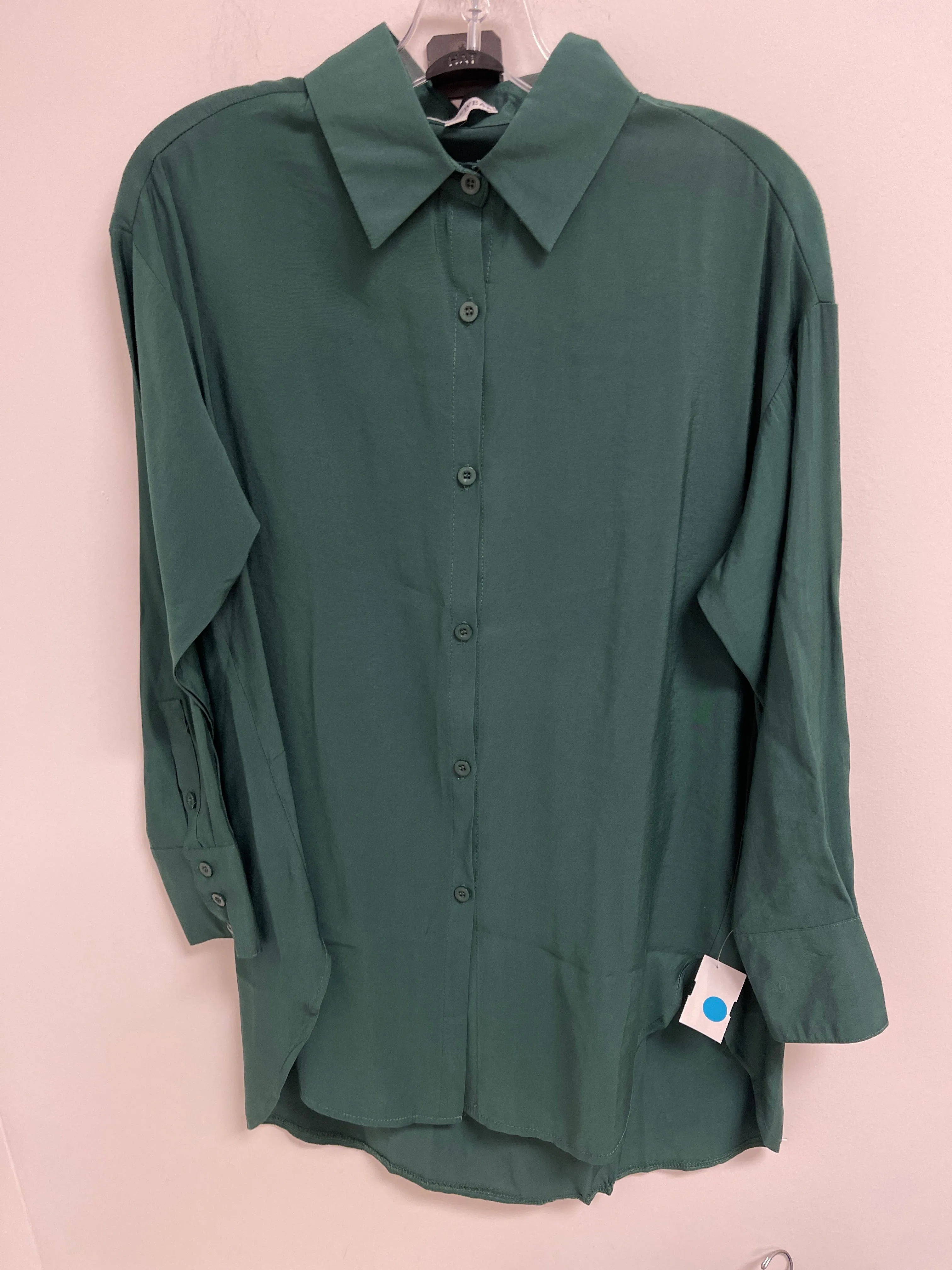 Tunic Long Sleeve By Clothes Mentor In Green, Size: S