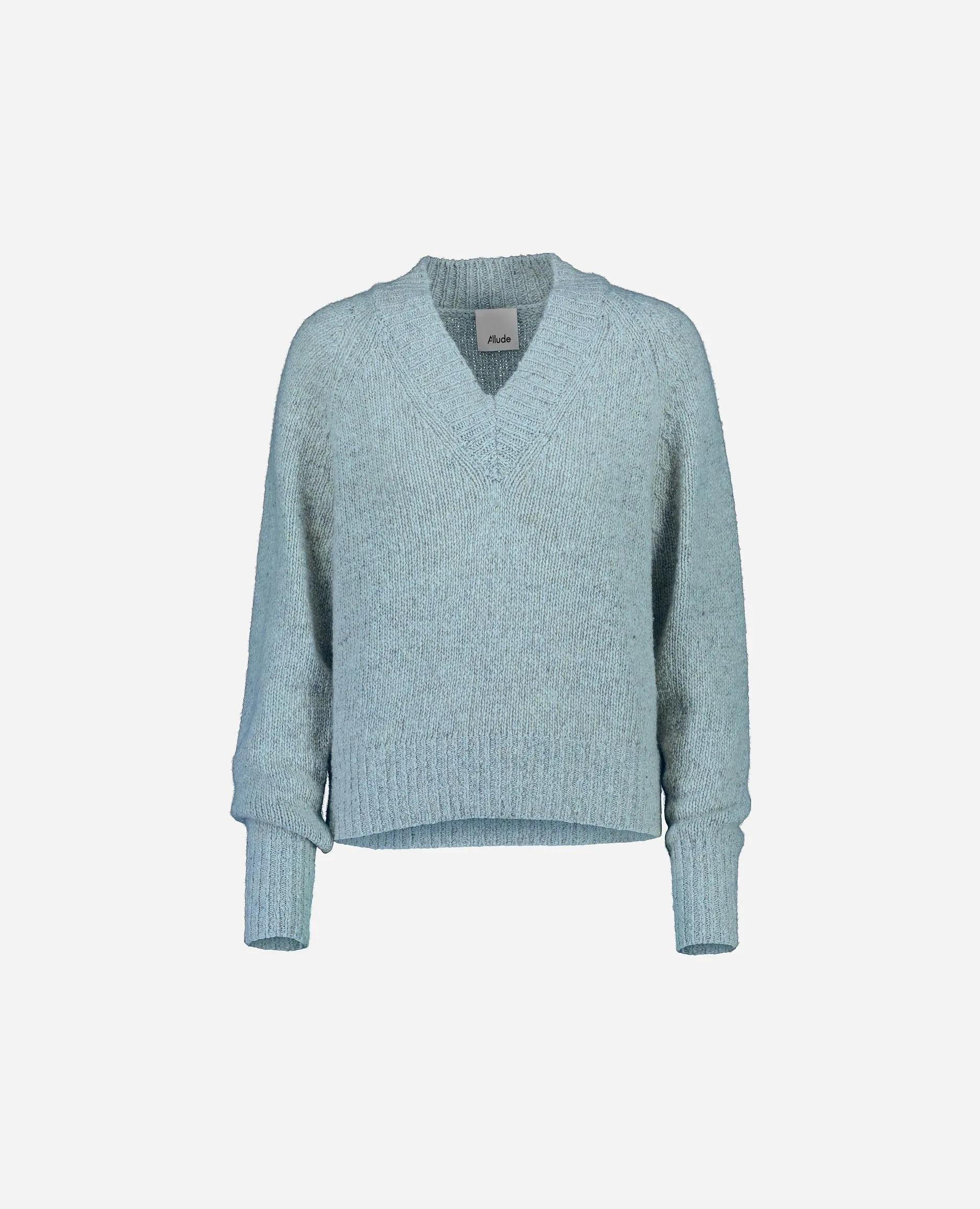 V-Pullover aus Cashmere in Blau