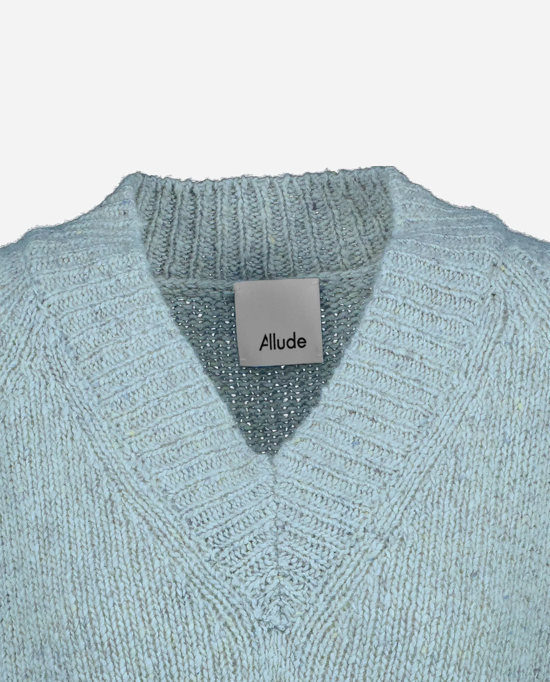 V-Pullover aus Cashmere in Blau