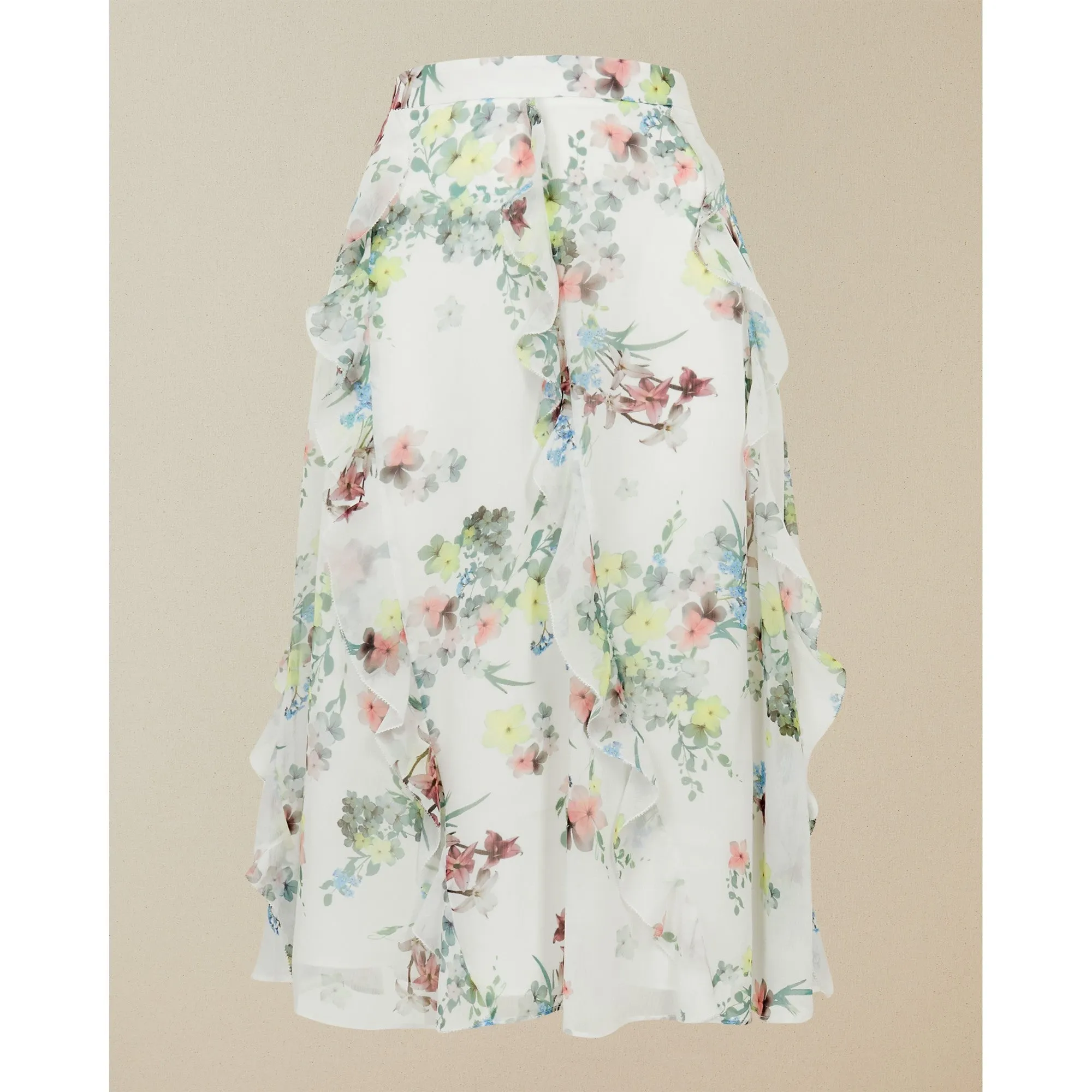 Women Lurissa-Pergola Printed Ruffle Midi Skirt - Ivory