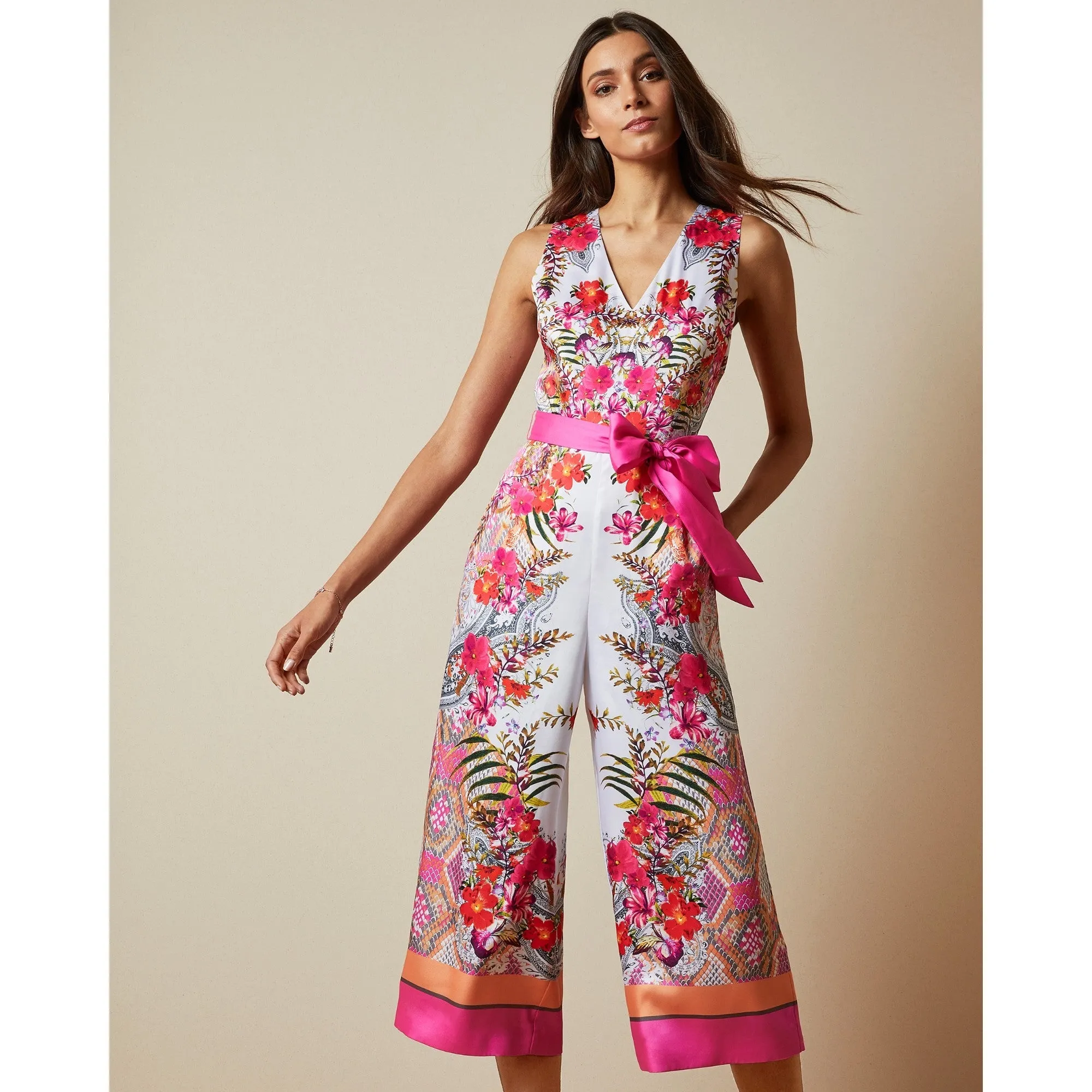 Women Solana-Samba Printed Jumpsuit - Ivory