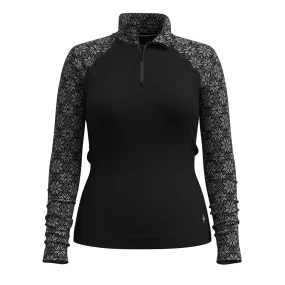 Women's Classic Thermal Merino Base Layer 1/4 Zip - Black Digi Snow