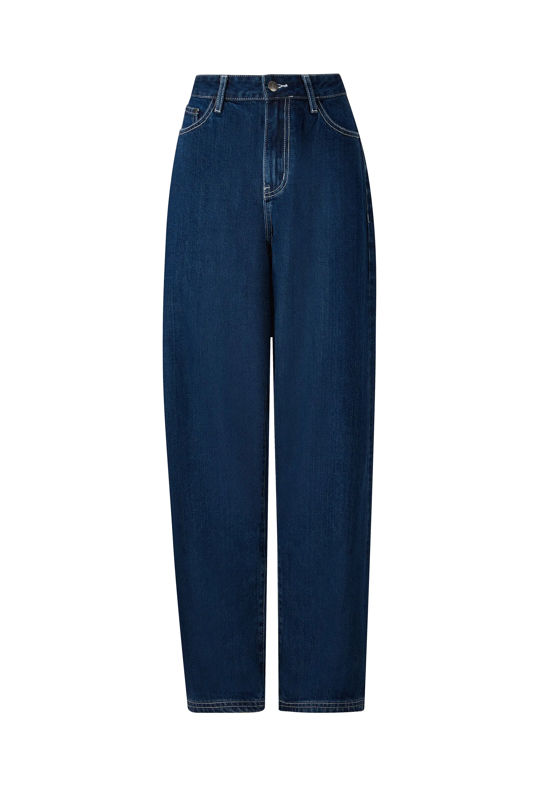 Womens Snake & Dagger Tonal Relaxed Denim Trousers Jeans - Indigo