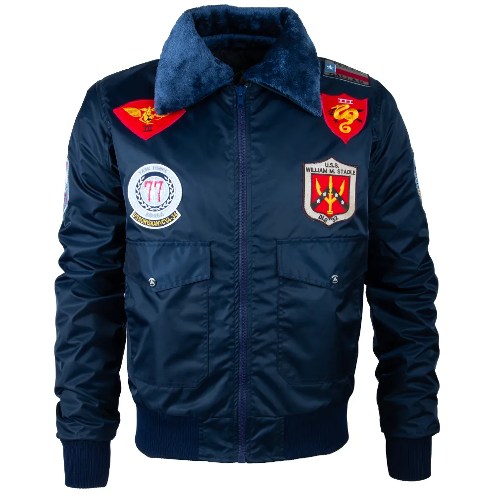 Y2Y9 Men's Aviator Jacket - Navy